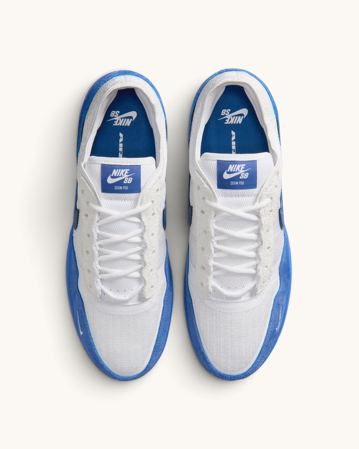 Tenis Nike SB PS8 de FRIDAY.COM.CO en color blanco y azul con tejido Flyknit y detalles de cuero