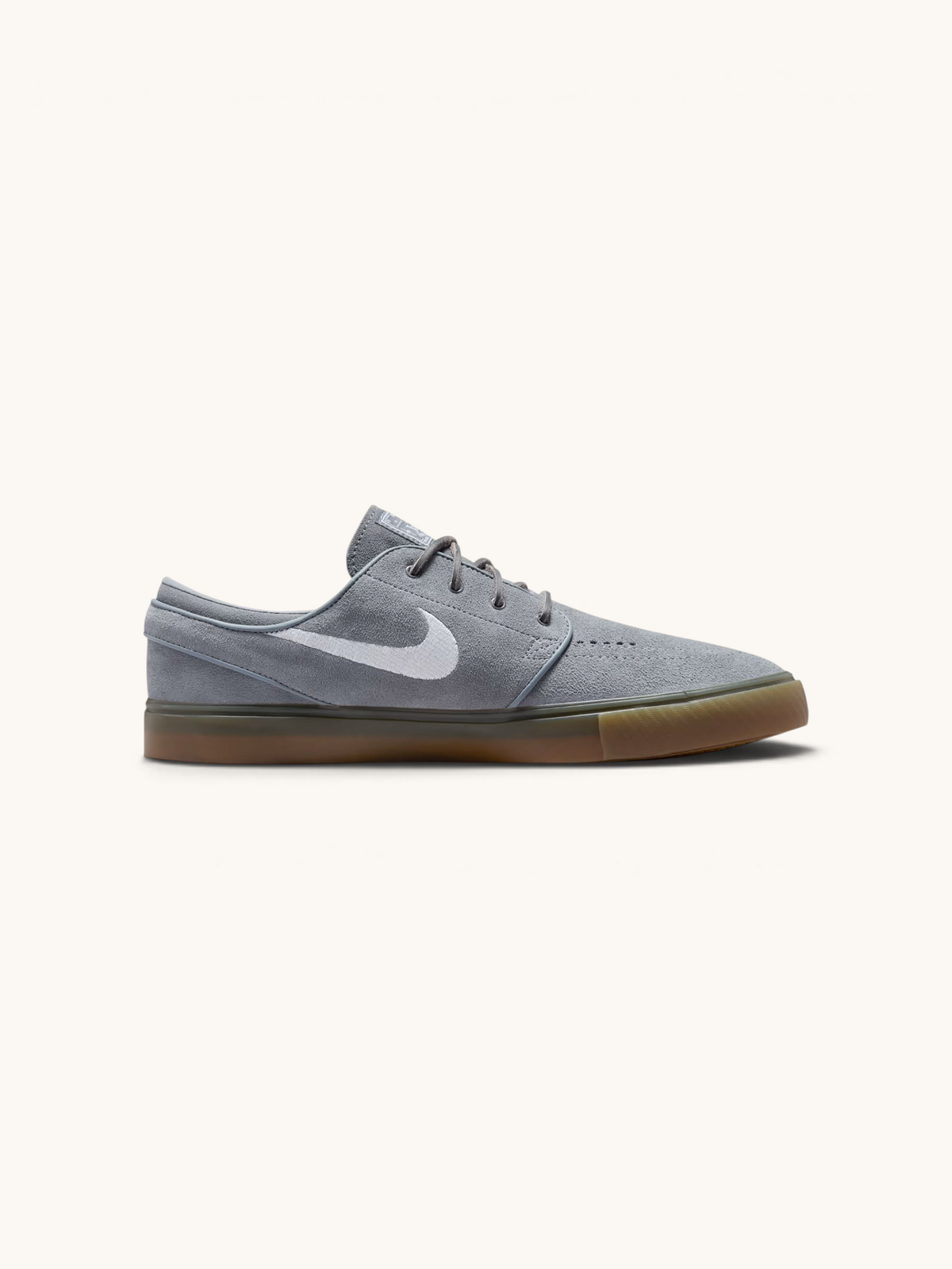 Tenis de skate FRIDAY.COM.CO Nike SB Zoom Janoski OG+ en gamuza gris con suela de goma vulcanizada y Swoosh lateral