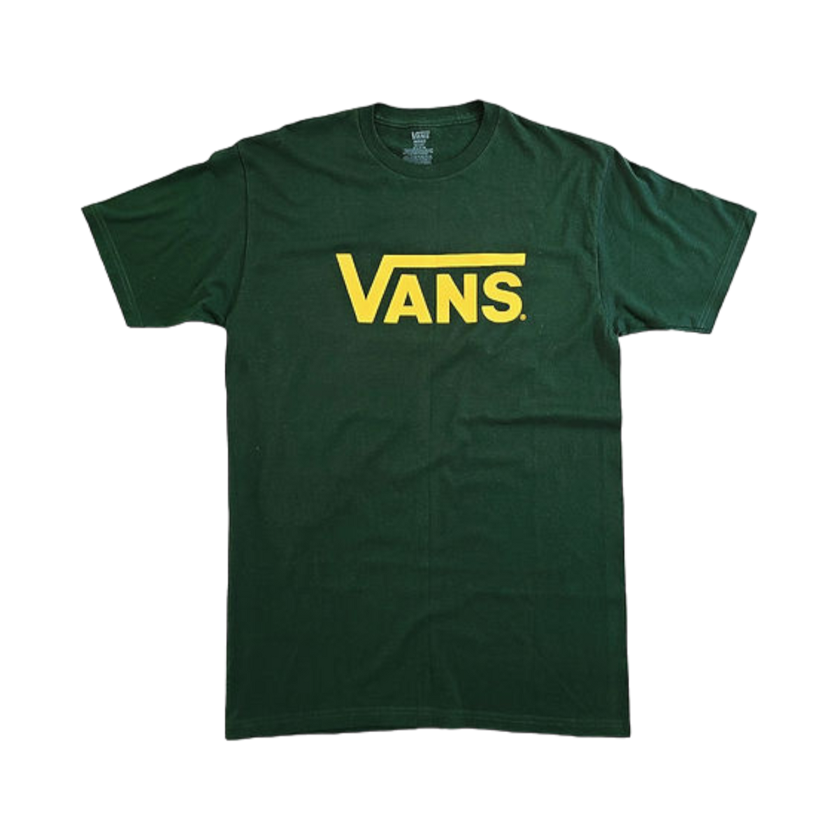 Camiseta Vans Classic Logo Verde Amarillo Hombre