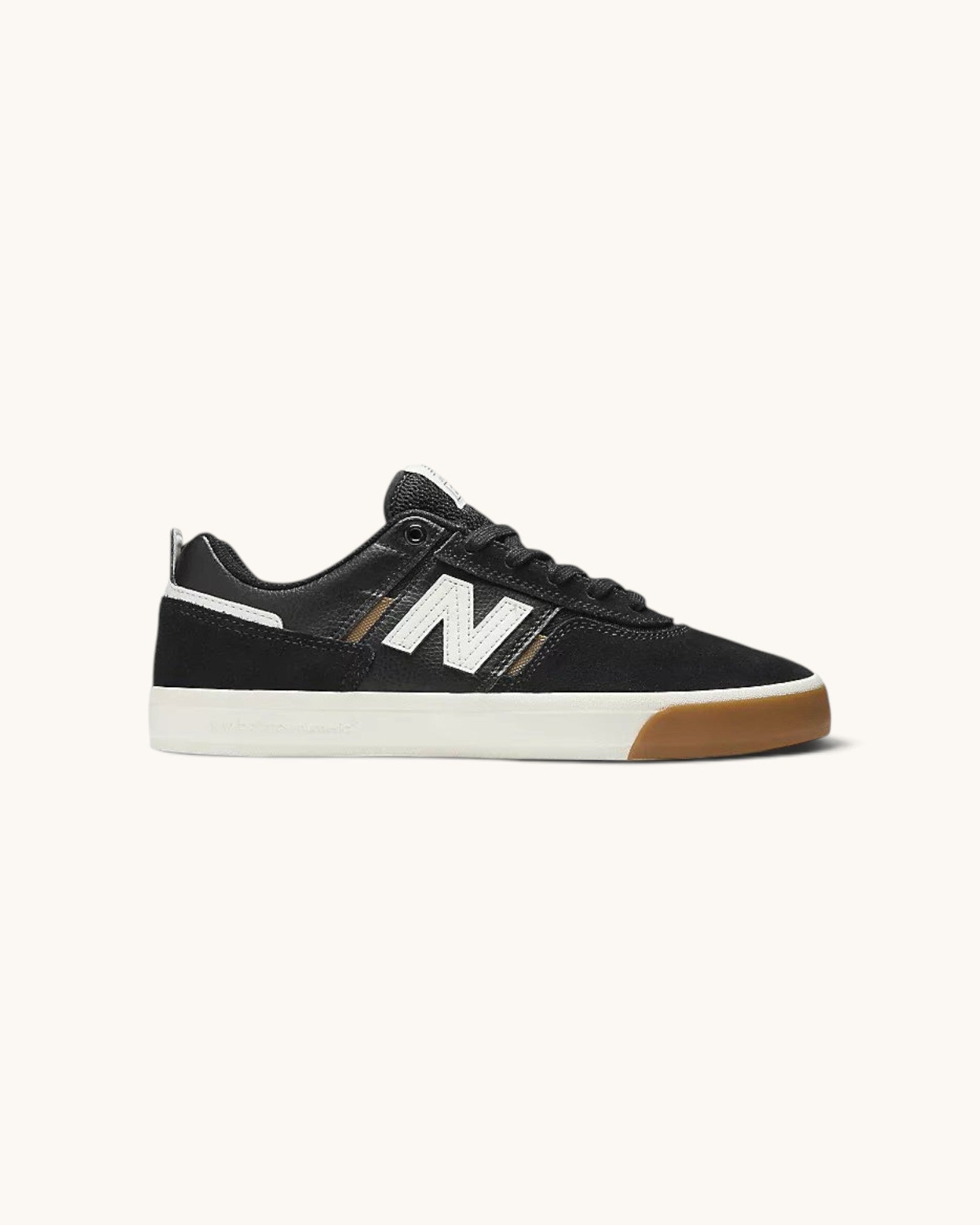 FRIDAY.COM.CO New Balance Numeric 306 skate shoes in black suede and mesh with white logo and gum vulcanized sole