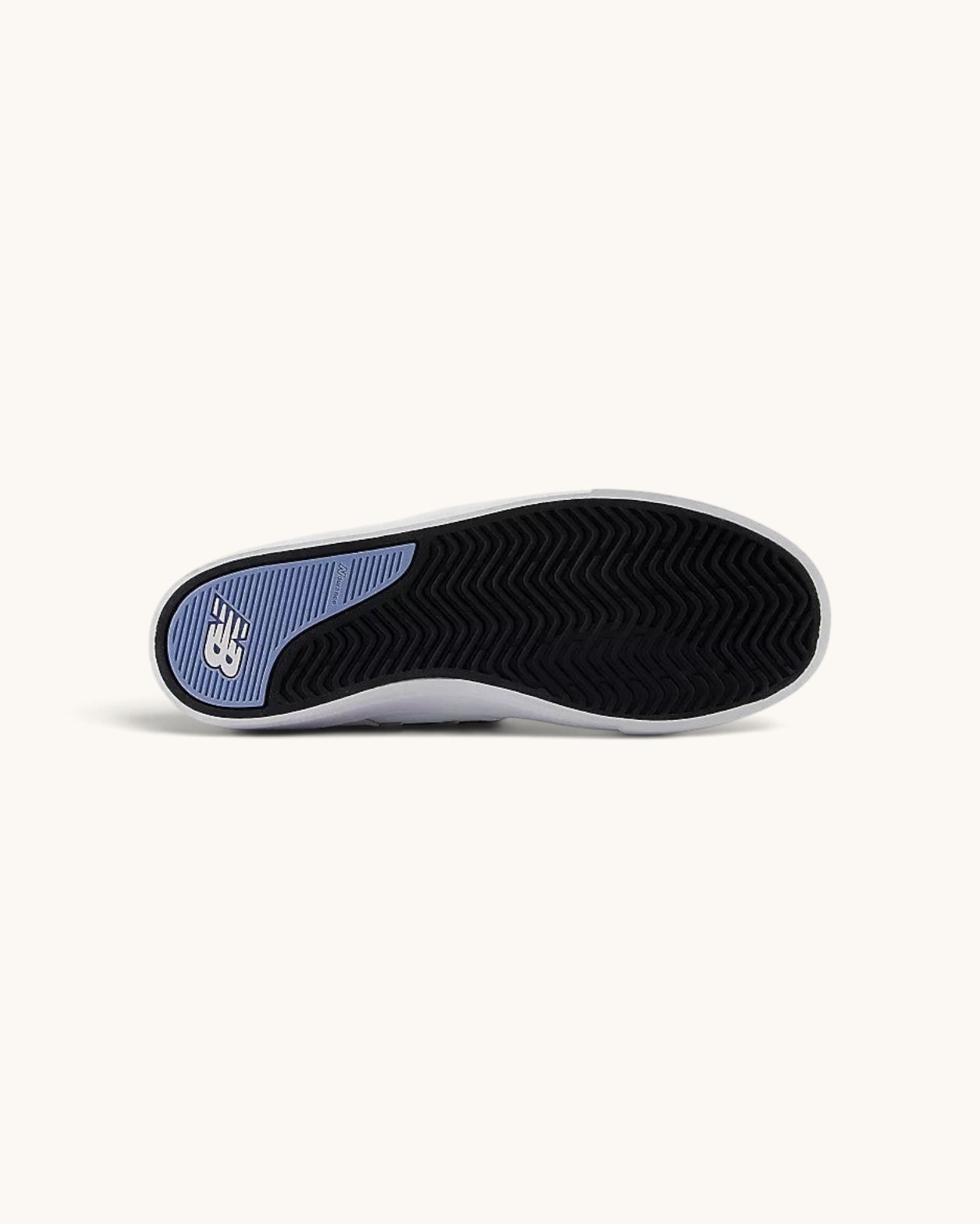 FRIDAY.COM.CO New Balance Numeric 306 skate shoe outsole featuring a black wavy tread pattern and light blue heel