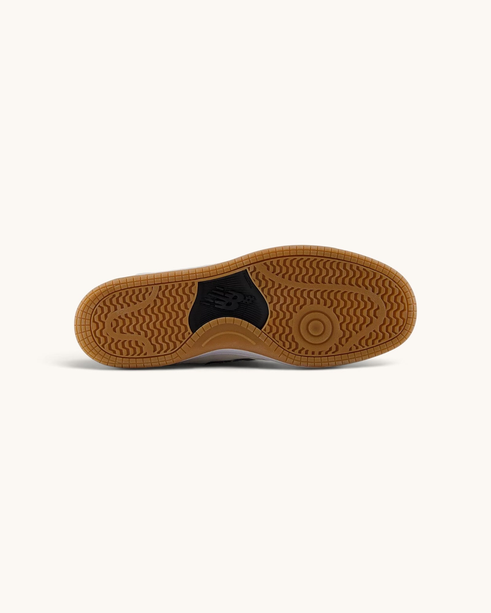FRIDAY.COM.CO New Balance Numeric 480 skate shoe showing the durable gum rubber outsole with a retro tread pattern