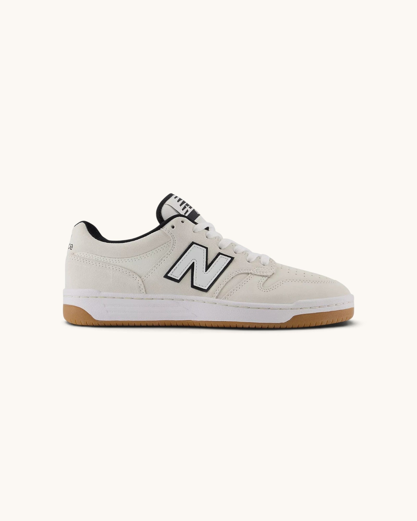FRIDAY.COM.CO New Balance Numeric 480 skate shoes in white suede and synthetic leather with gum sole