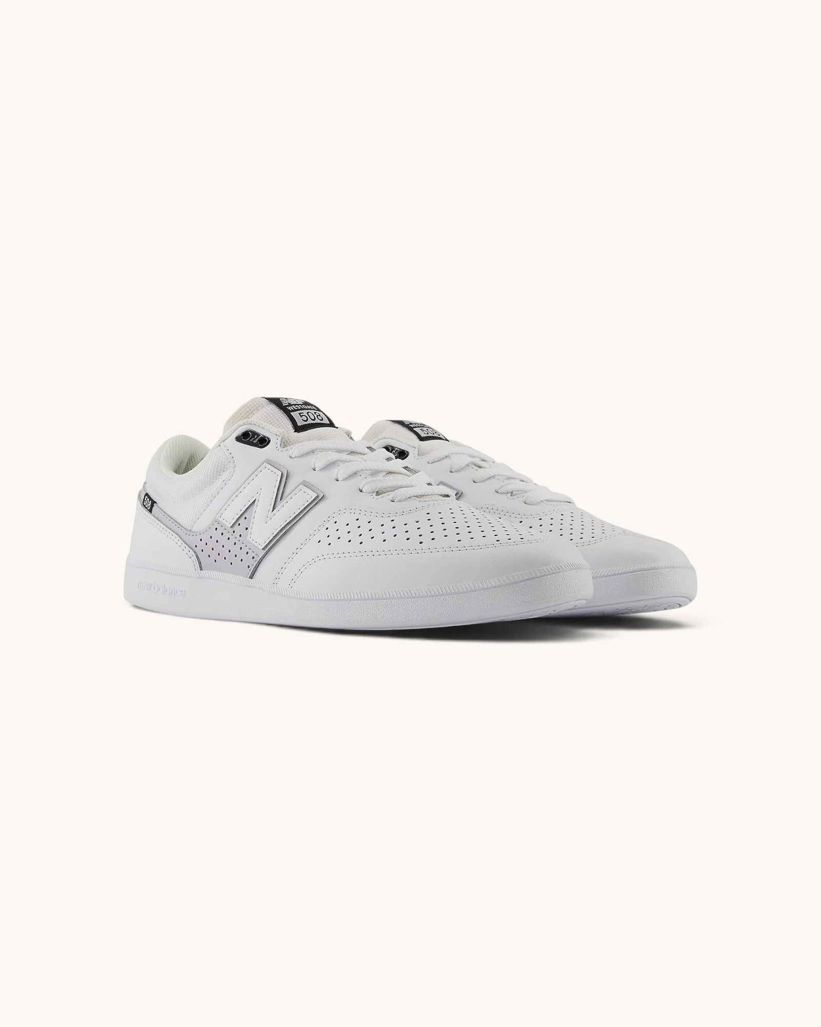 FRIDAY.COM.CO New Balance Numeric Westgate 508 skate shoes in white and grey suede and mesh with gum sole