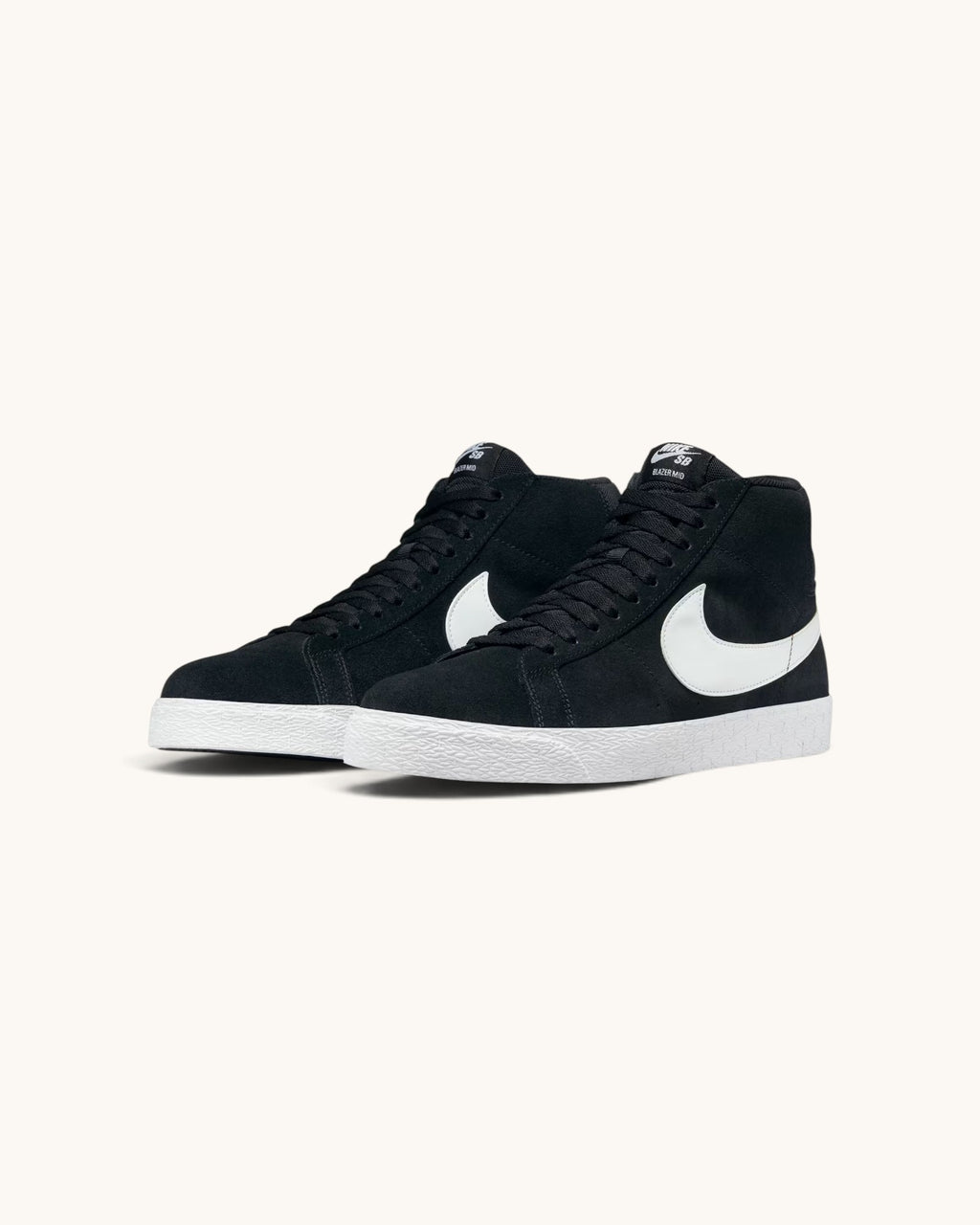 FRIDAY.COM.CO Nike SB Zoom Blazer Mid sneakers in black suede with a white Swoosh and vulcanized rubber sole