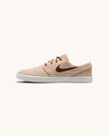 FRIDAY.COM.CO Nike SB Zoom Janoski OG+ skate shoes in light chocolate suede with a dark brown Swoosh and white sole.