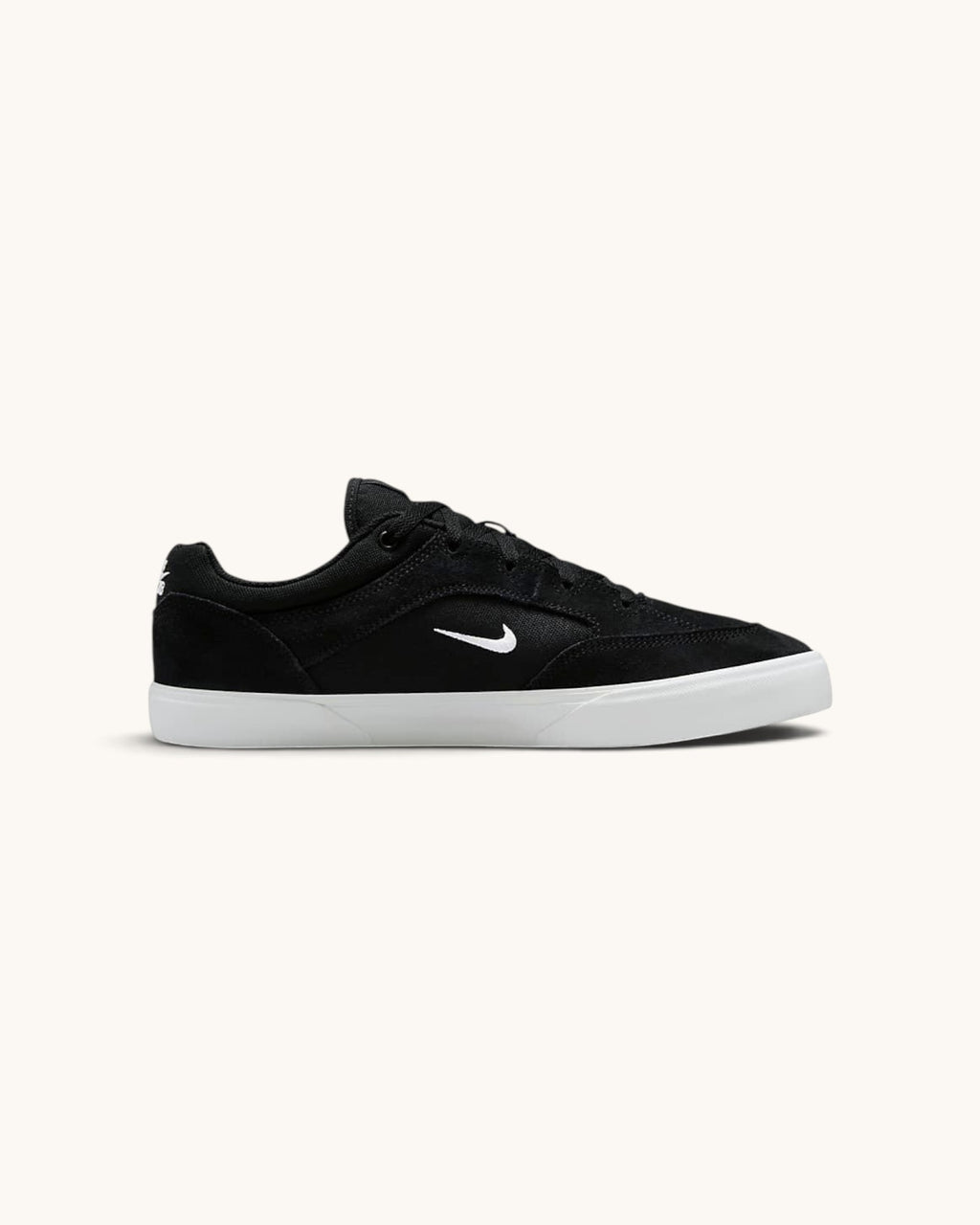 FRIDAY.COM.CO Nike SB Malor skate shoes in black suede and mesh with a white vulcanized rubber sole