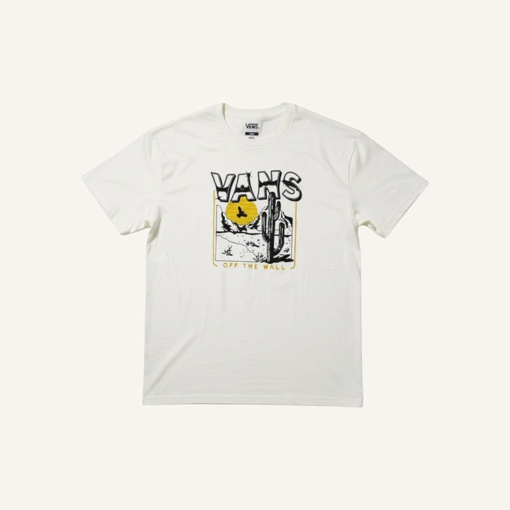 Camiseta blanca de algodón FRIDAY.COM.CO Vans Deserted OS Hombre con estampado de cactus y sol
