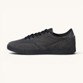 Tenis FRIDAY.COM.CO New Balance Numeric 440 grises oscuros y negros de gamuza y malla con logo N blanco y suela de goma.