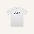 Camiseta blanca de algodón para hombre de FRIDAY.COM.CO con el logo de Vans en gris en el pecho.