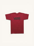 Camiseta FRIDAY.COM.CO de algodón rojo para hombre con logo Vans negro estampado en el pecho.