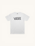 Camiseta blanca de algodón para hombre de FRIDAY.COM.CO con el logo de Vans en gris en el pecho.