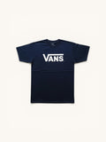 Camiseta azul marino de algodón para hombre de FRIDAY.COM.CO con el logo blanco de Vans en el pecho.