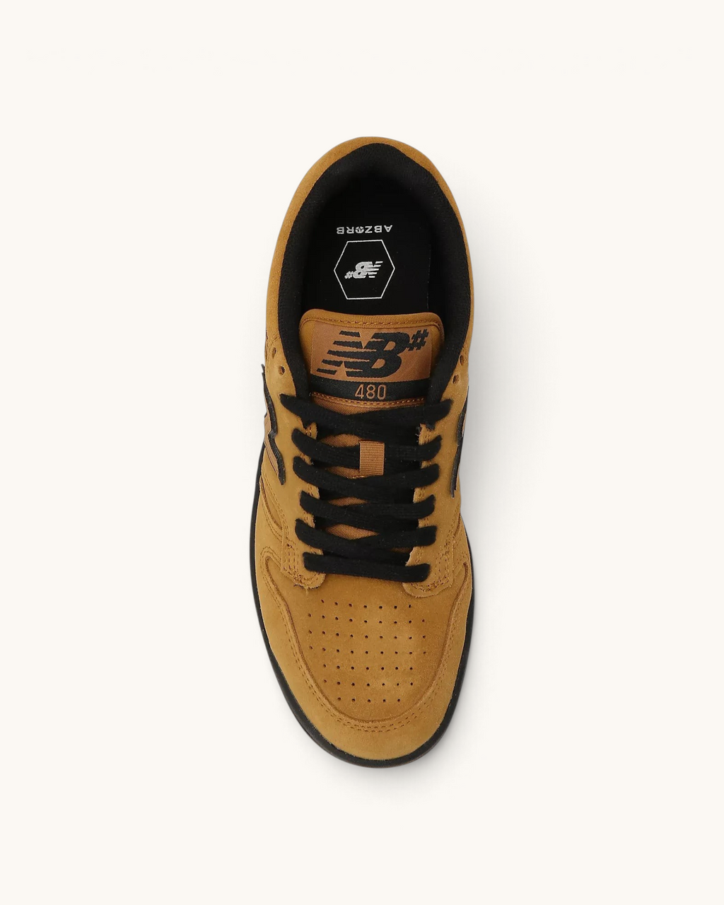 Tenis FRIDAY.COM.CO New Balance Numeric 480 Jamie Foy en gamuza color workwear con cordones y suela negros