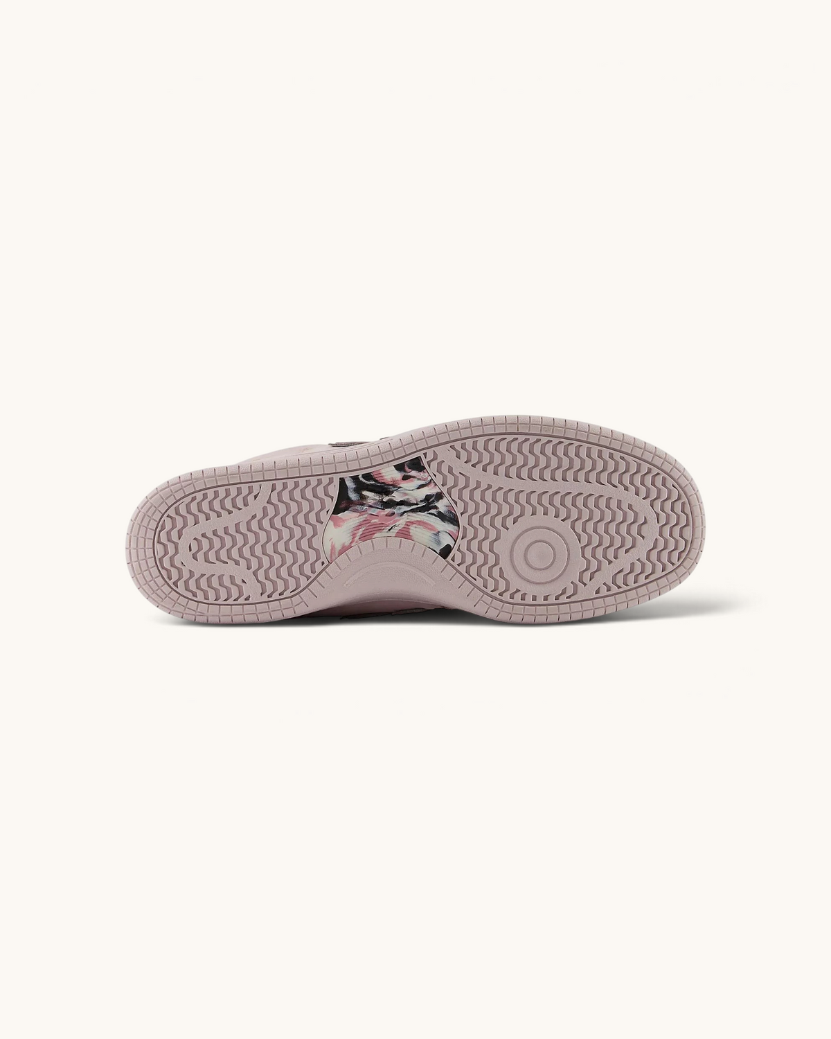 Suela de goma rosa de las zapatillas de skate FRIDAY.COM.CO New Balance Numeric 480 Jamie Foy con detalle estampado