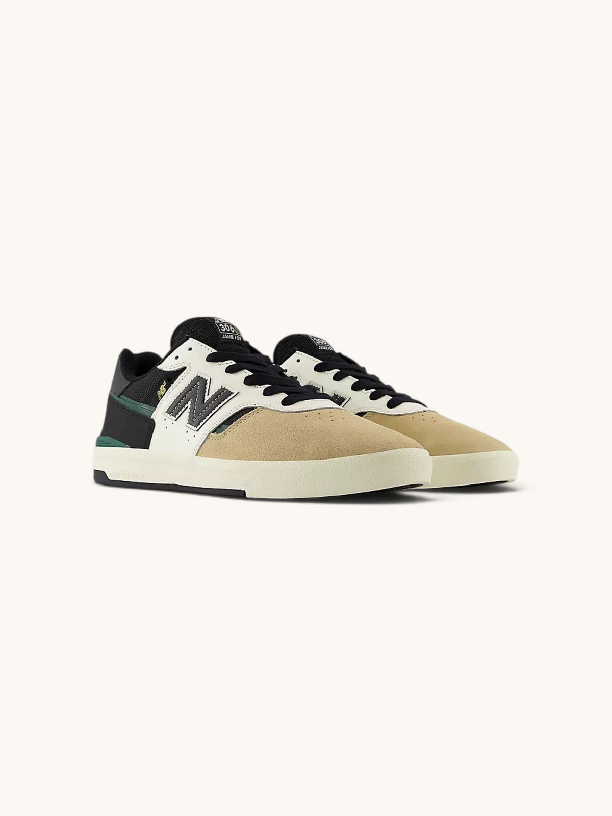 Zapatillas de skate FRIDAY.COM.CO New Balance Numeric 306 en ante y malla color beige, blanco y negro